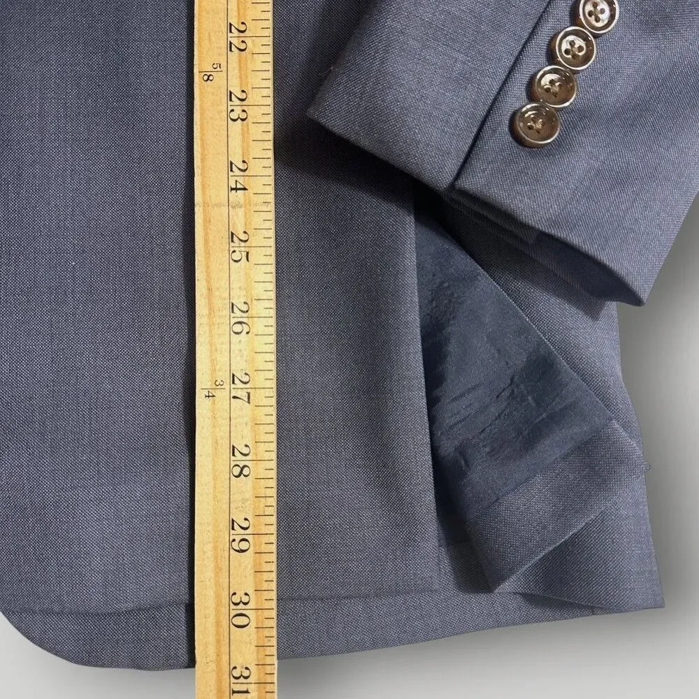 J.CREW THOMPSON Mens Navy Blazer Sport Coat Two Button Suit Jacket 38R Wool